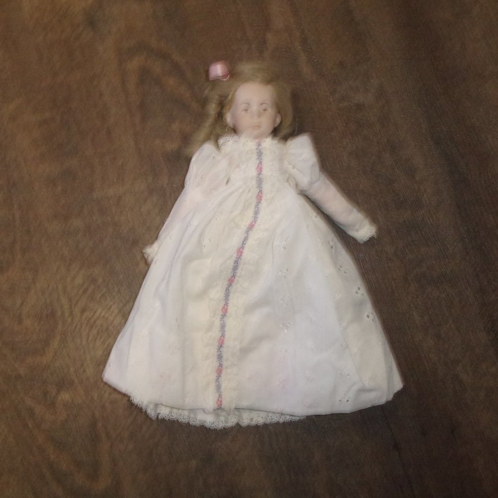 Germany porcelain bisque doll #5 curly hair